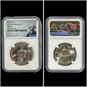 1982 D 50C‎ George Washington NGC MS66 Coin